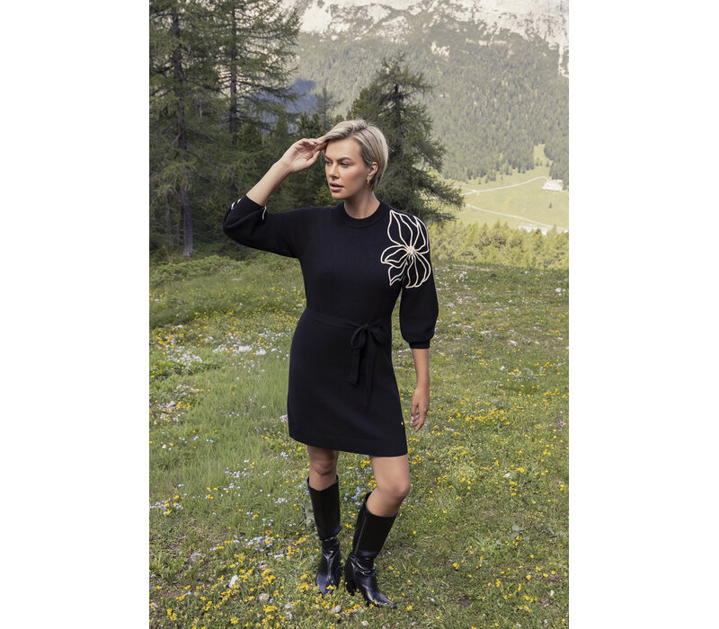 Smashed Lemon Knit Dress Black Sand