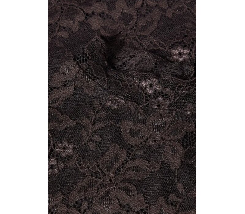 Street One Lace Turtle Neck Shirt Black Coffee
