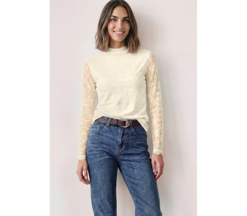Street One Lace Turtle Neck Shirt Pure Beige