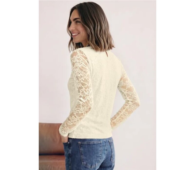Street One Lace Turtle Neck Shirt Pure Beige