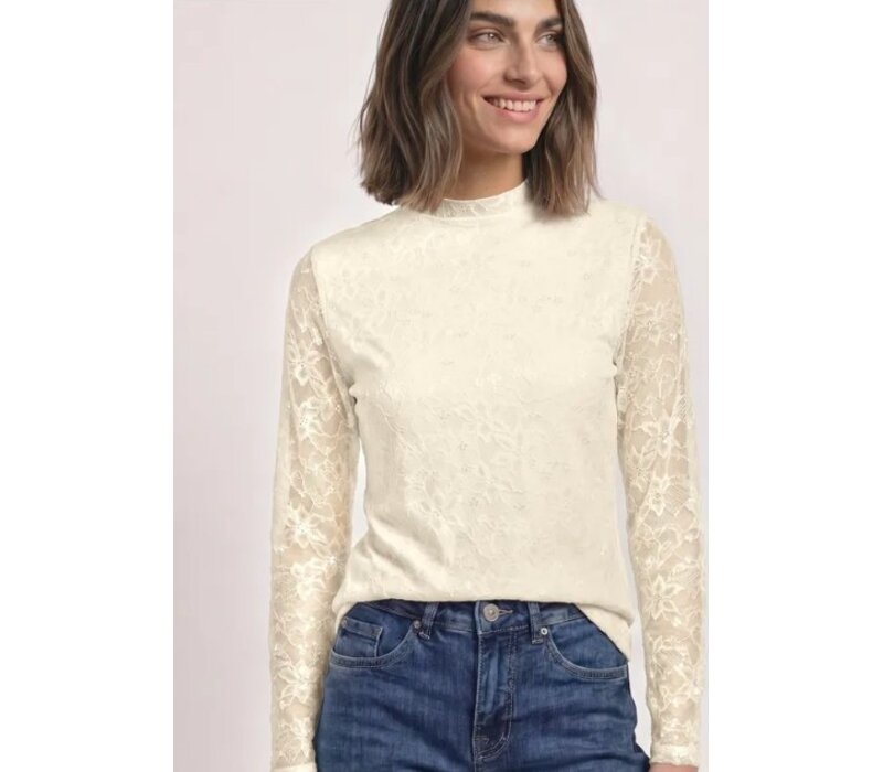 Street One Lace Turtle Neck Shirt Pure Beige
