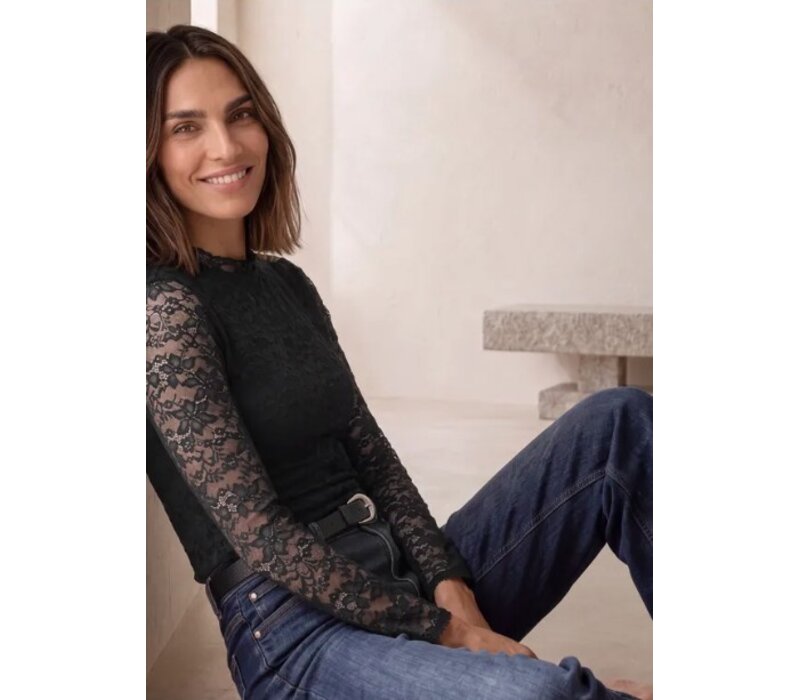 Street One Lace Turtle Neck Shirt Black