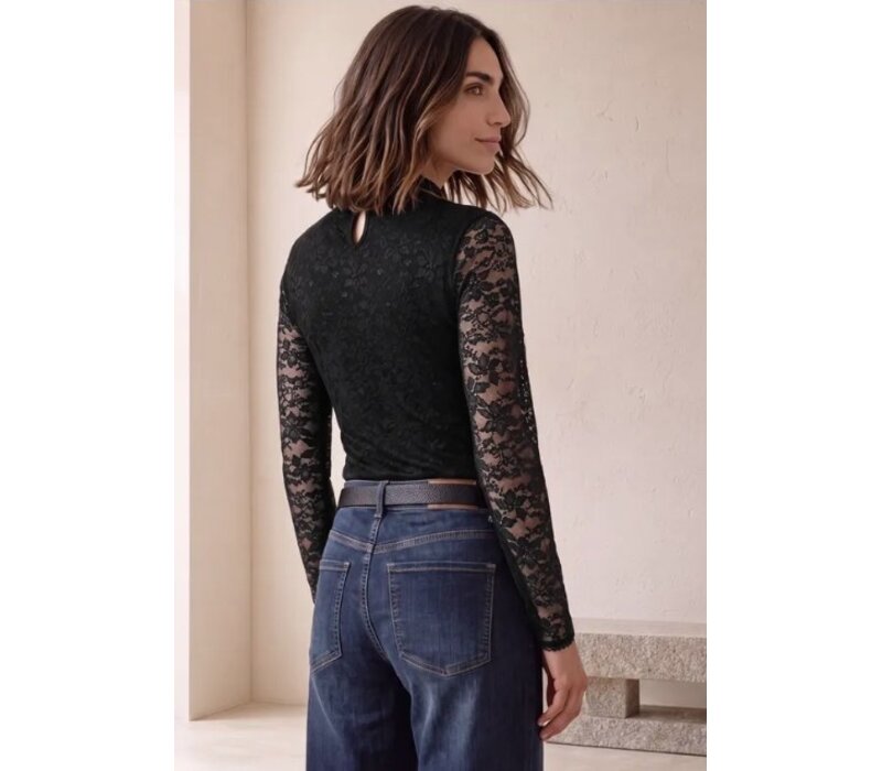 Street One Lace Turtle Neck Shirt Black
