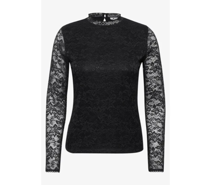 Street One Lace Turtle Neck Shirt Black