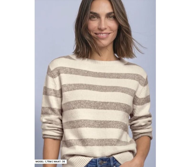 Street One Cosy Striped Sweater U-Boat Pure Beige