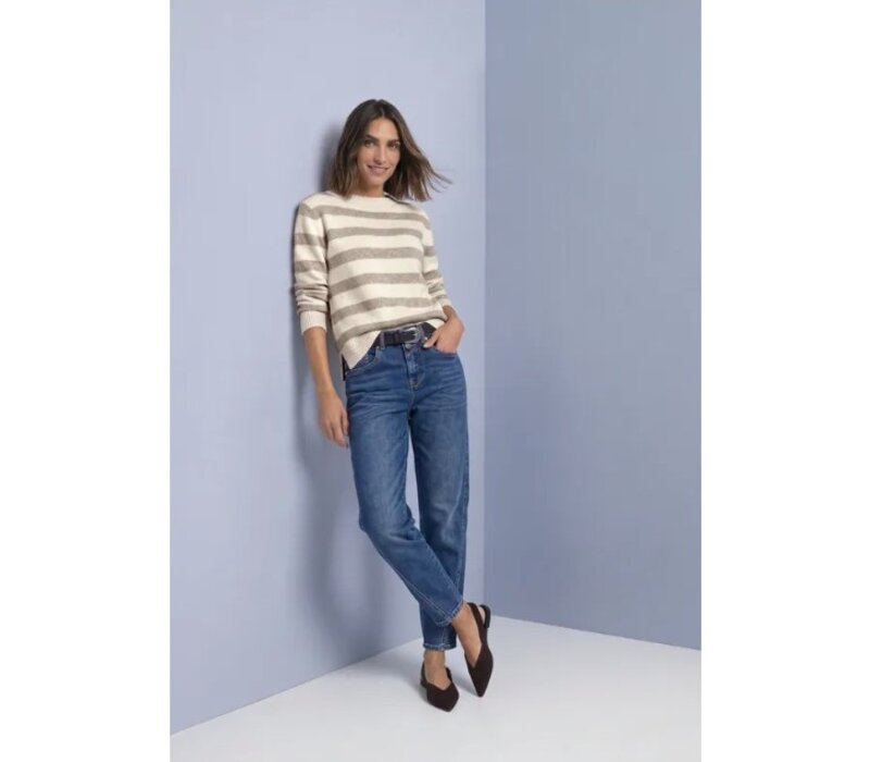 Street One Cosy Striped Sweater U-Boat Pure Beige