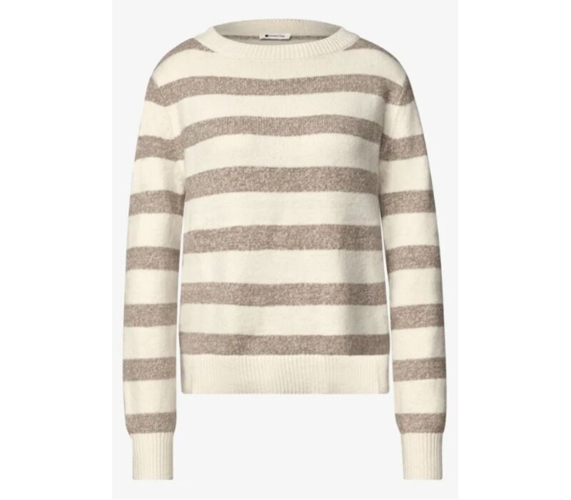 Street One Cosy Striped Sweater U-Boat Pure Beige
