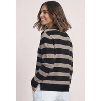 Street One Cosy Striped Sweater U-Boat Indigo Night