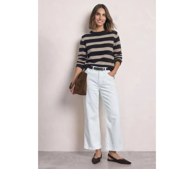 Street One Cosy Striped Sweater U-Boat Indigo Night