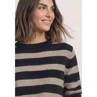 Street One Cosy Striped Sweater U-Boat Indigo Night