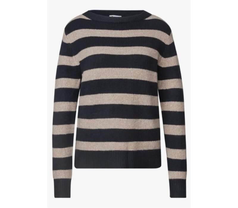 Street One Cosy Striped Sweater U-Boat Indigo Night