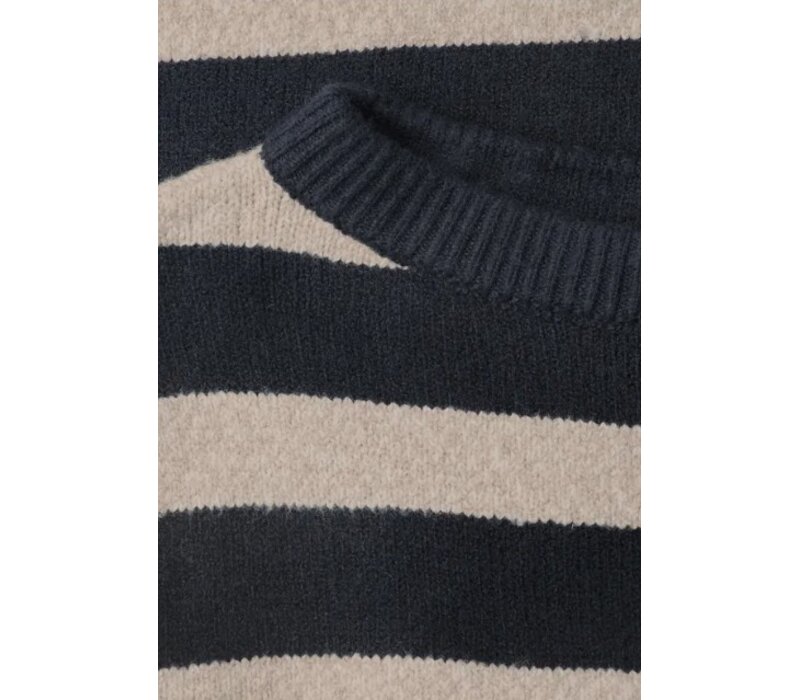 Street One Cosy Striped Sweater U-Boat Indigo Night