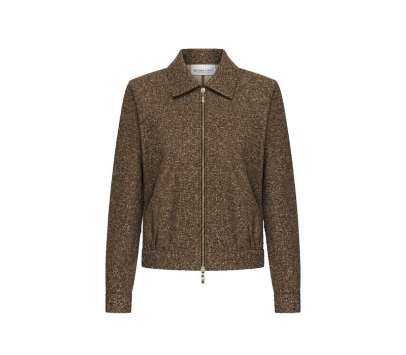 Helena Hart Jacket Emmy Lano Lurex Donegal Tweed Choco