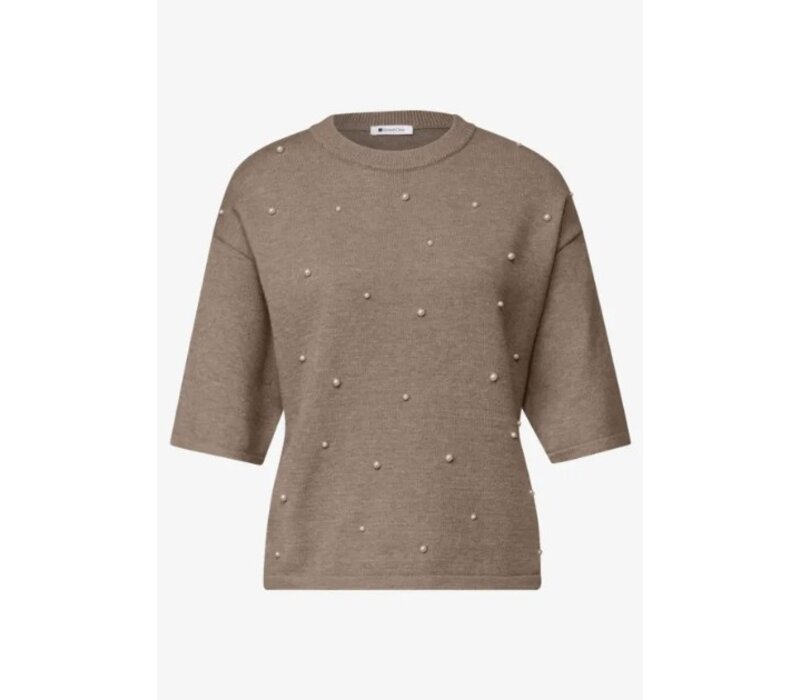 Street One 3/4 Sleeve Sweater Beading Sanded Amber Melange