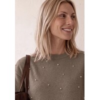 Street One 3/4 Sleeve Sweater Beading Sanded Amber Melange