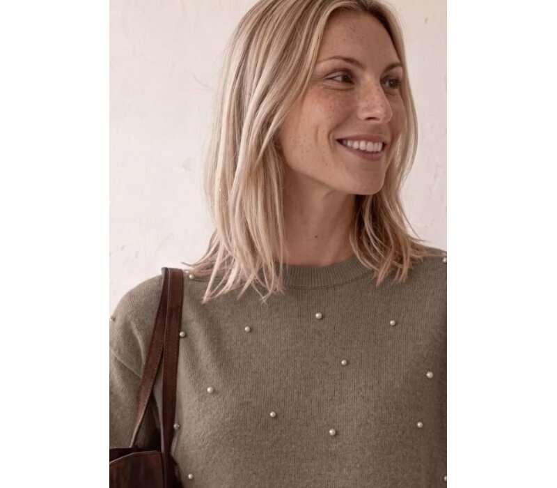 Street One 3/4 Sleeve Sweater Beading Sanded Amber Melange