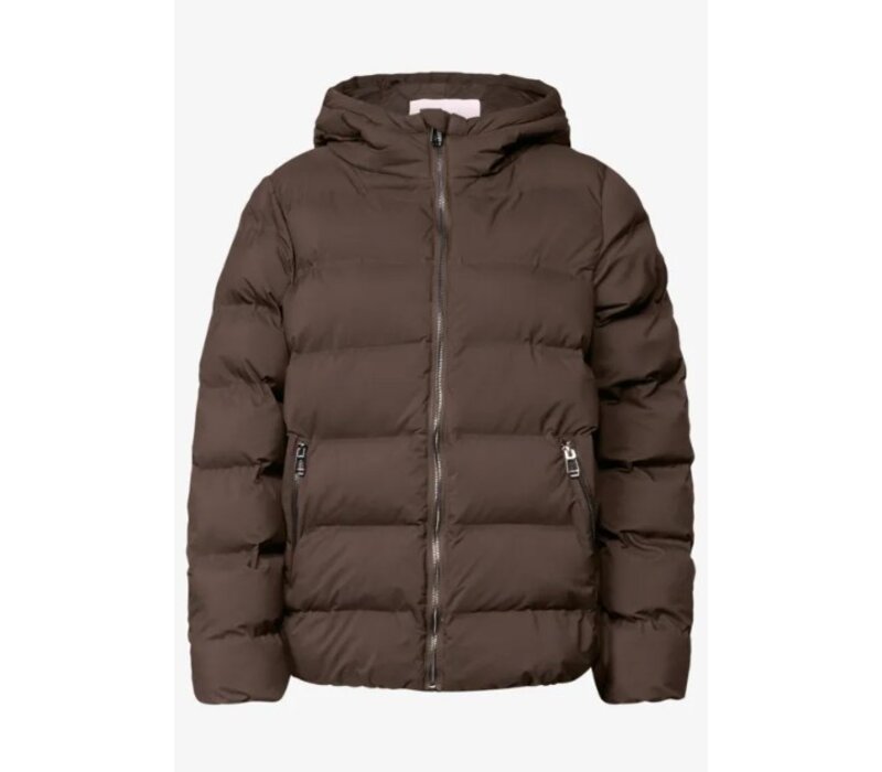 Street One Short Padded Jacket with Glued Quilt Auburn Brown