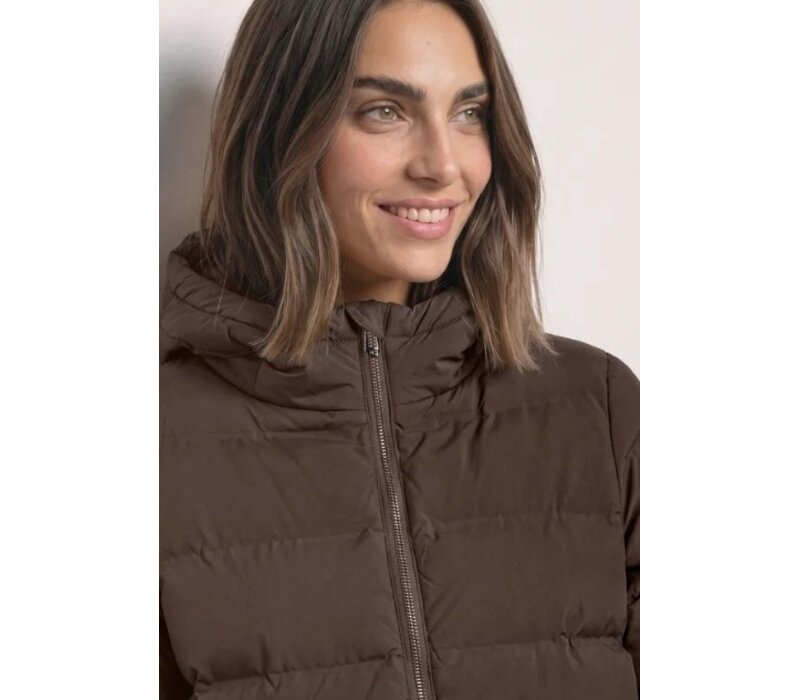Street One Short Padded Jacket with Glued Quilt Auburn Brown