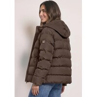 Street One Short Padded Jacket with Glued Quilt Auburn Brown