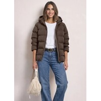 Street One Short Padded Jacket with Glued Quilt Auburn Brown