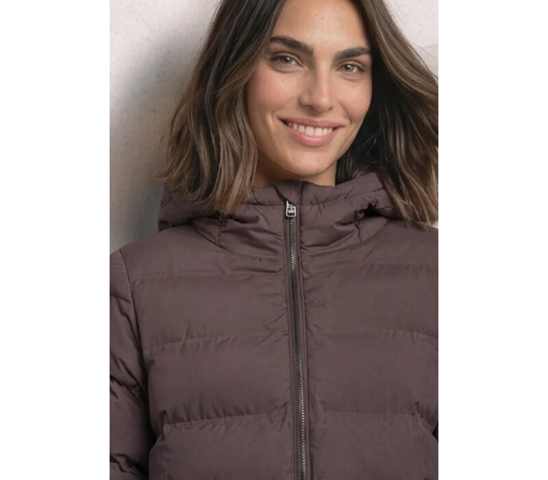 Street One Short Padded Jacket with Glued Quilt Plumming Brown