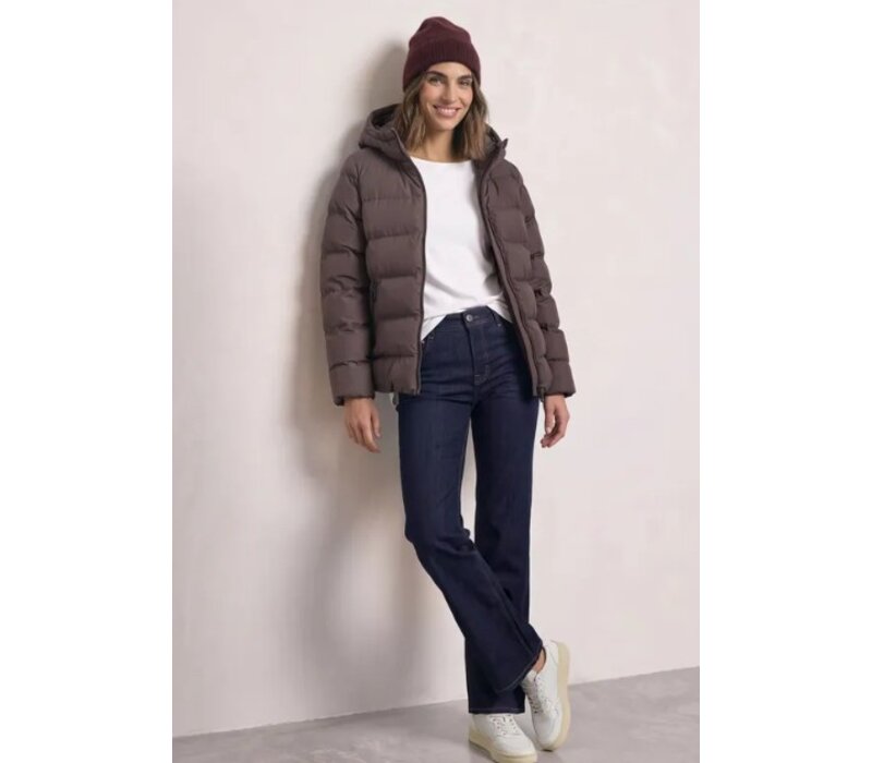 Street One Short Padded Jacket with Glued Quilt Plumming Brown