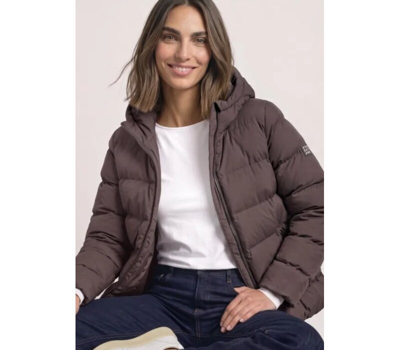Street One Short Padded Jacket with Glued Quilt Plumming Brown