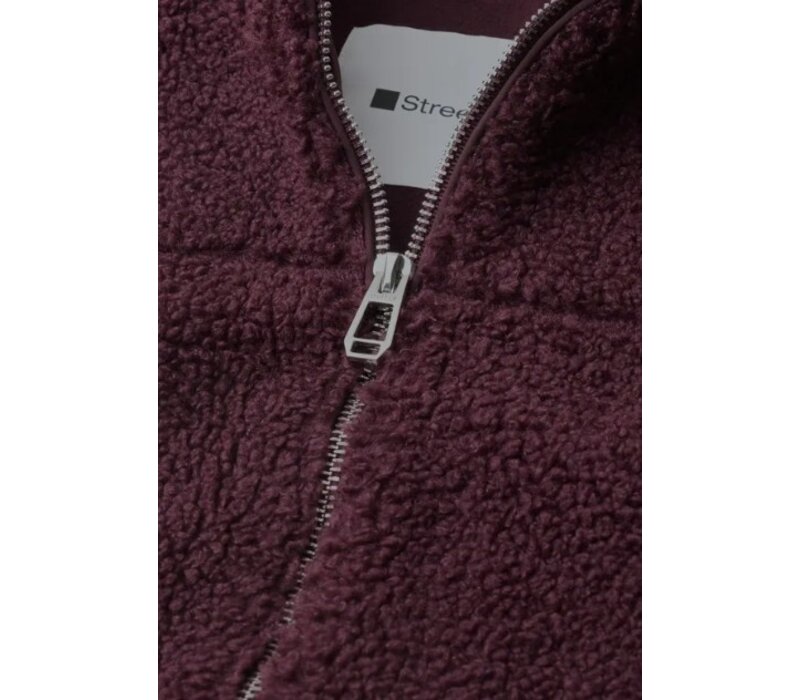 Street One Short Teddy Jacket Rustic Rouge