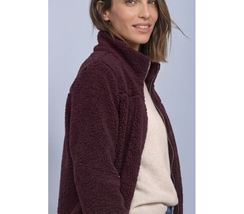 Street One Short Teddy Jacket Rustic Rouge