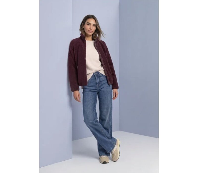 Street One Short Teddy Jacket Rustic Rouge