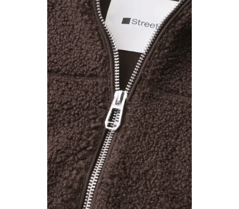 Street One Short Teddy Jacket Auburn Brown