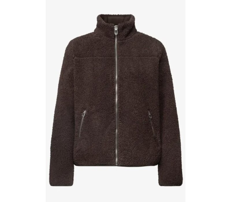 Street One Short Teddy Jacket Auburn Brown