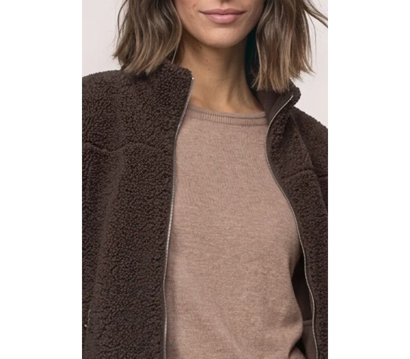 Street One Short Teddy Jacket Auburn Brown