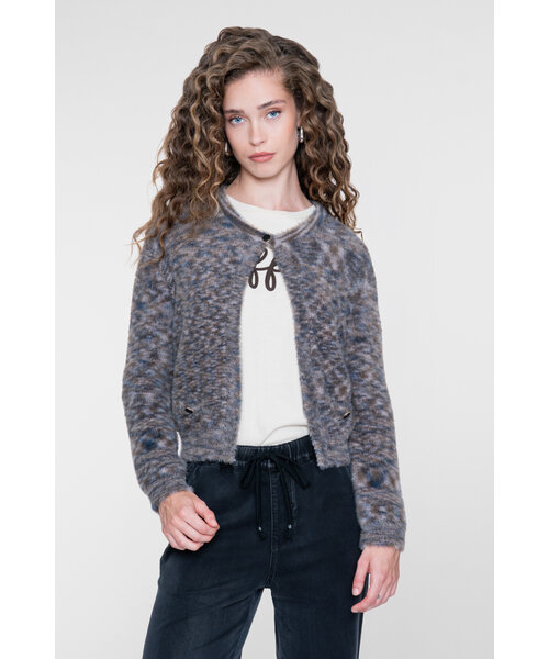 Geisha Geisha Round Neck Hairy Cardigan