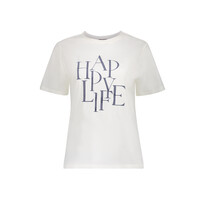 Geisha T-Shirt Happy Life Off White Navy