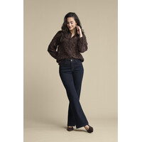 Red Button Blouse Fringes Brown