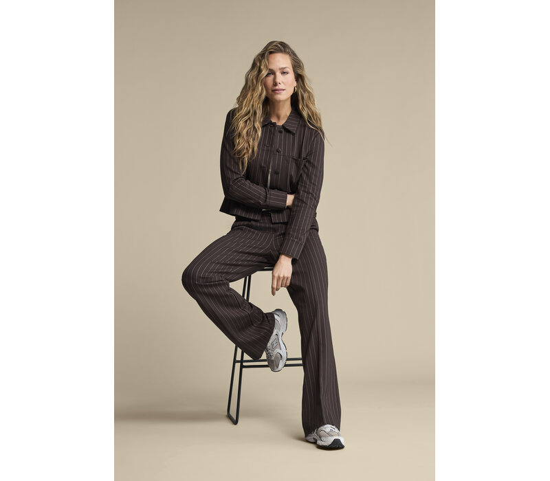 Red Button Colette Punta Pinstripe Broek L33 Espresso