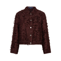 Red Button Bomber Fringes Burgundy