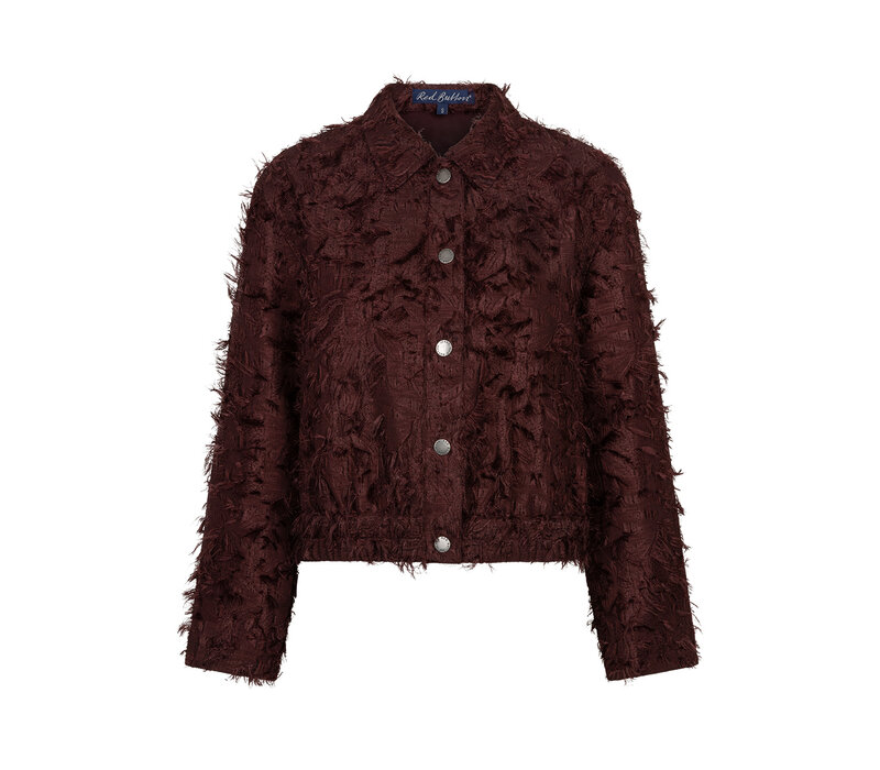 Red Button Bomber Fringes Burgundy