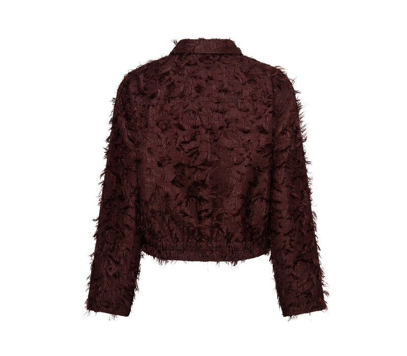 Red Button Bomber Fringes Burgundy