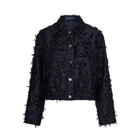 Red Button Bomber Fringes Navy