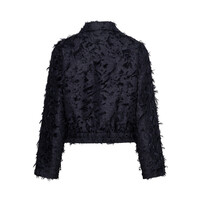 Red Button Bomber Fringes Navy