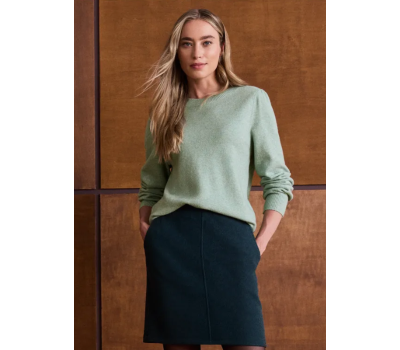 Street One Cosy Puffy Sleeve Sweat Eucalyptus Green Melange