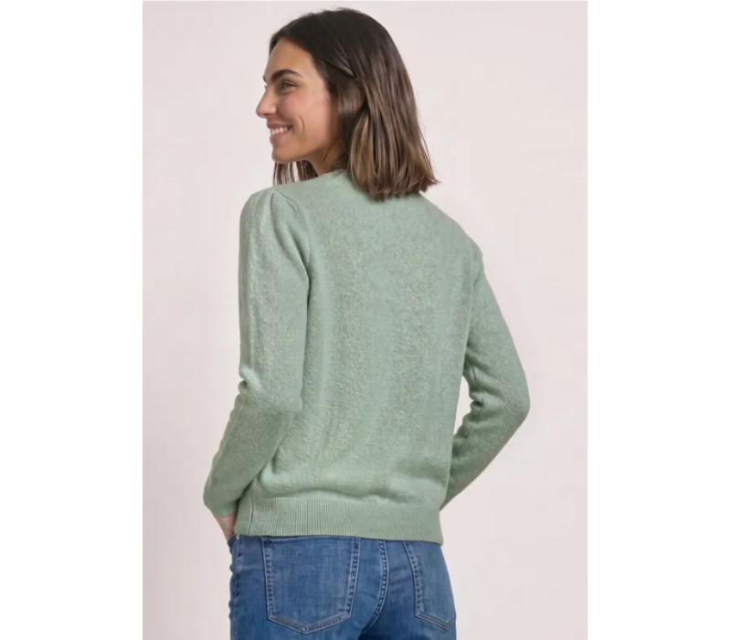 Street One Cosy Puffy Sleeve Sweat Eucalyptus Green Melange