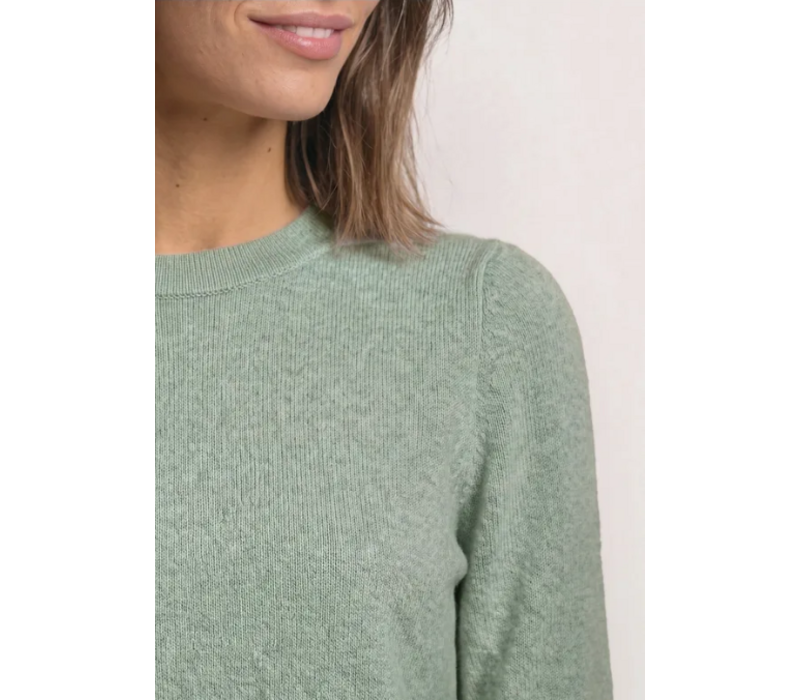 Street One Cosy Puffy Sleeve Sweat Eucalyptus Green Melange