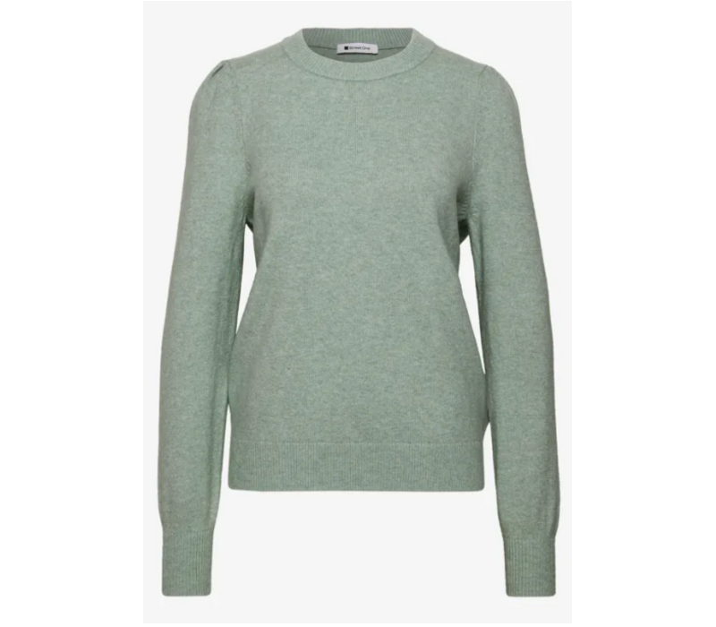 Street One Cosy Puffy Sleeve Sweat Eucalyptus Green Melange