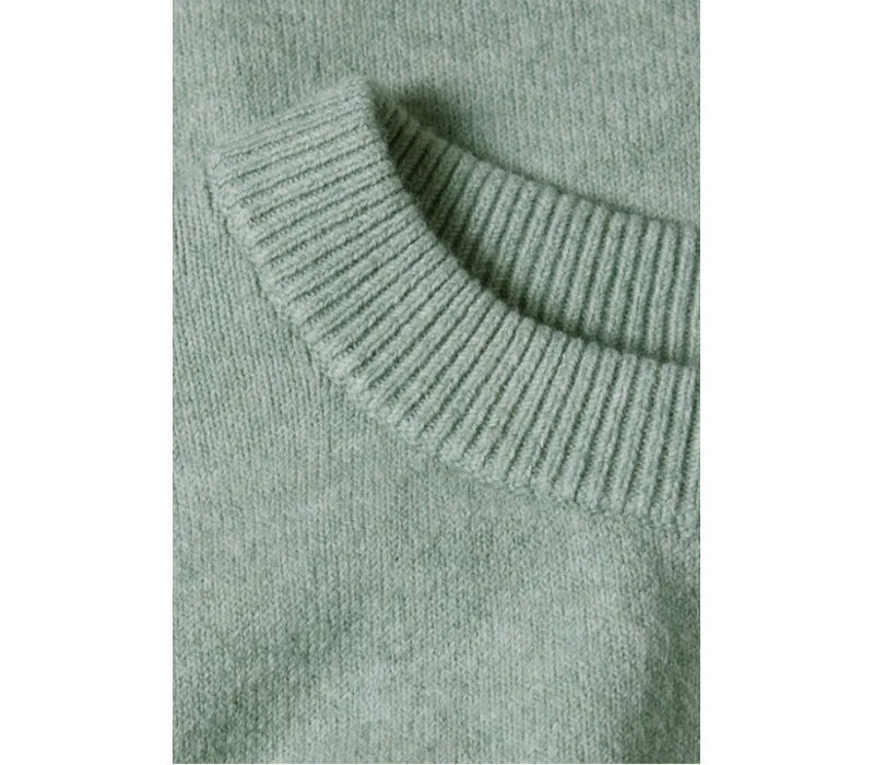 Street One Cosy Puffy Sleeve Sweat Eucalyptus Green Melange
