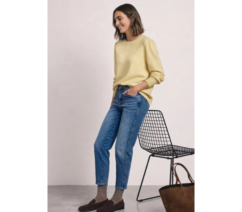 Street One Cosy Puffy Sleeve Sweat Sunbeam Yellow Melange