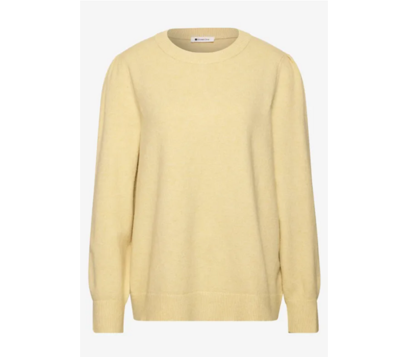 Street One Cosy Puffy Sleeve Sweat Sunbeam Yellow Melange