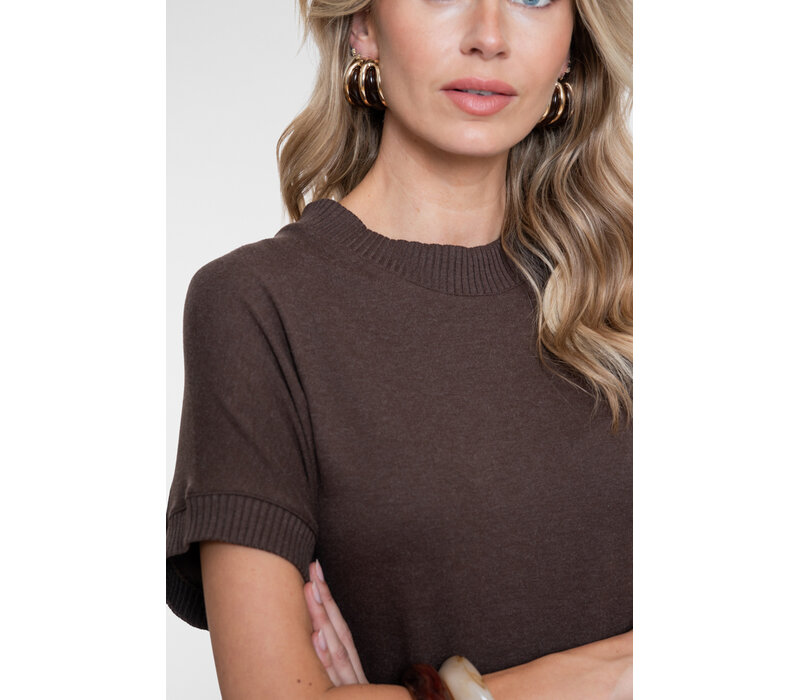 Geisha Shirt with Rib Brown